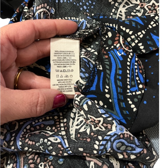 Free People Black and Blue Midi Dress - Picture 7 of 7